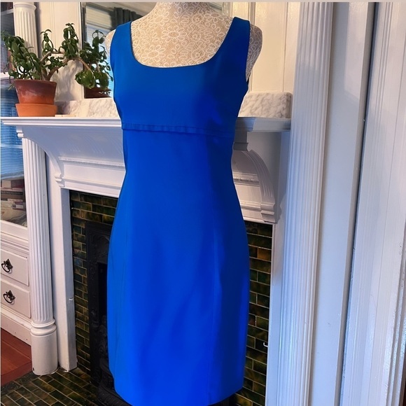 DANIEL HECHTER VTG Y2K Royal Blue Sleevless Mini Cocktail Dress Size 6 - Picture 4 of 11